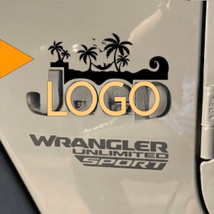 Fits Jeep side badge, beach theme. 4 different designs and multiple colors to choose from. 1 order = 2 decals.