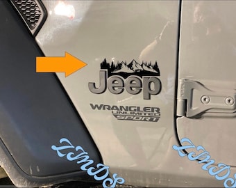 Fits Jeep side badge for Jeep Wrangler / Gladiator. 3 different mountain and evergreen themes. 7 Different Jeep designs. 1 order=2 decals.