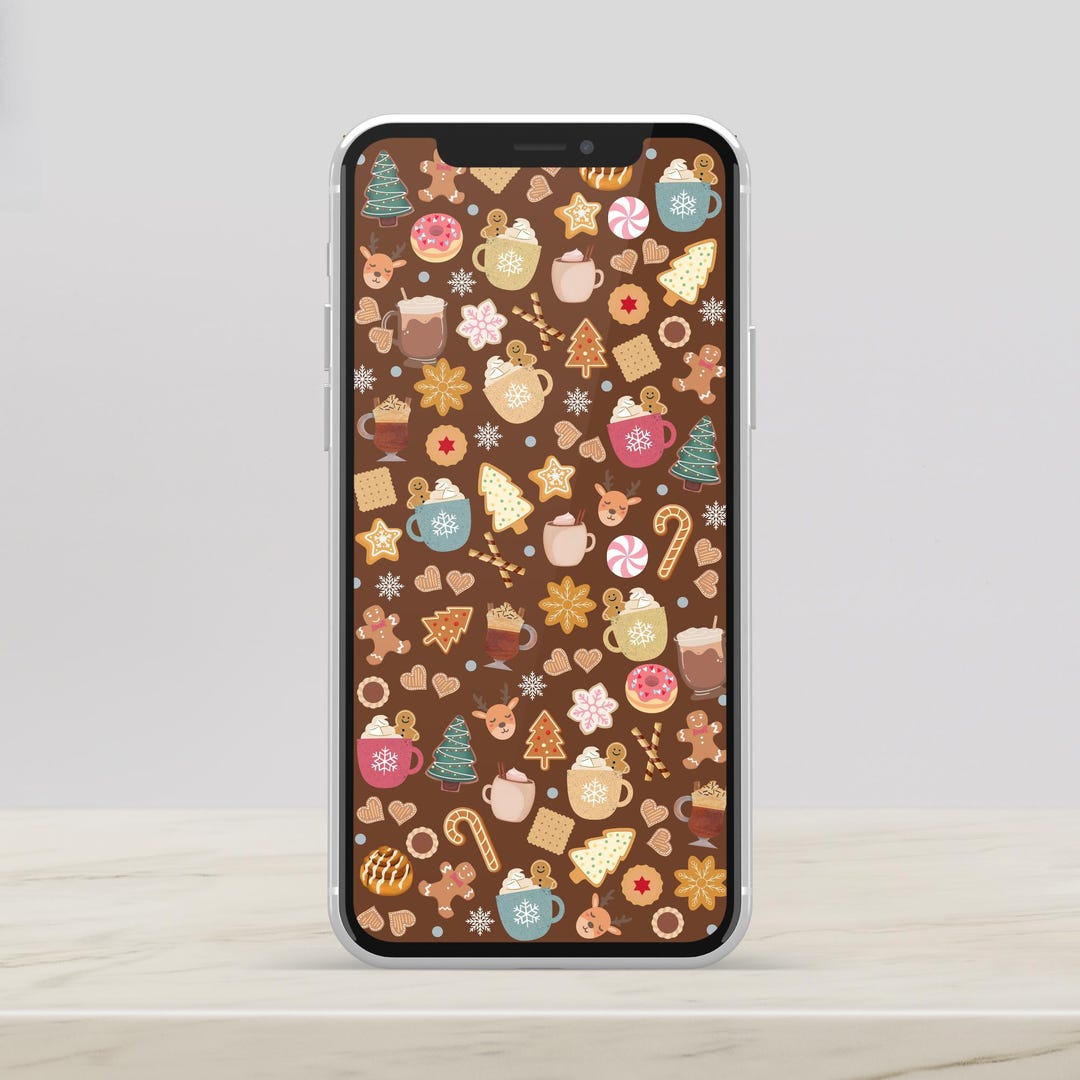 Gingerbread Hot Chocolate Christmas Aesthetic Wallpaper for Iphone