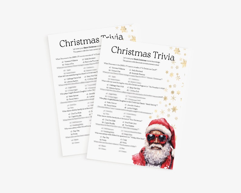 Christmas Trivia, Black People Christmas Games, African American