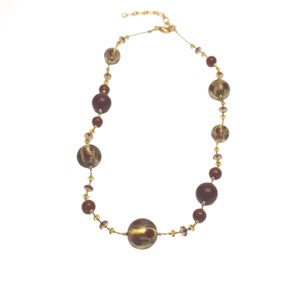 Murano Glass Galaxy Necklace Amethyst Gold