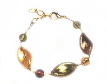 Murano Glass Bella Bracelet Amethyst Gold