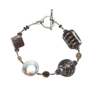 Murano Glass Fenicio Bracelet Black Silver