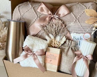 Cozy Hug in a Gift Box, Thinking of You Gift for Loved One, Self Care Package for Friend, Birthday Gift for Her, SPA Gift for Her