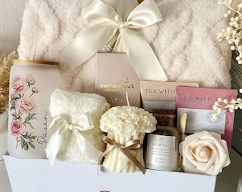 Cute Gift Box for Her, Personalized Birthday Gift Basket Set for Daughter Mom Best Friend Sister Women Hug in a Box Happy Birthday Hygge