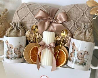 Cute Gift for Couple, Wedding Gift Box For Two, Mrs. Mr. Just Married Hygge Gift for New Family, Housewarming Gift Basket for Two in Love
