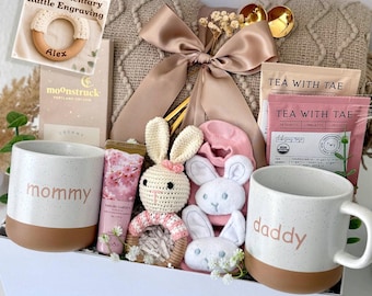 New Baby Girl Gift Basket for Parents & Newborn, Baby Shower Gift, New Mom and Dad Care Package, New Baby Gift Box for Expecting Parents