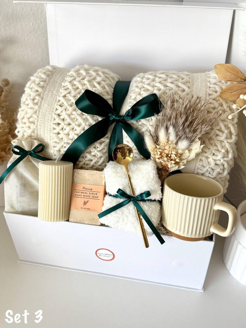 Self Care Gift Box, Thank You Hygge Gift Basket for Her, Hug in a Box Birthday Gifts Mom Sister Women Girlfriend Granny Coworker Best Friend Set 3