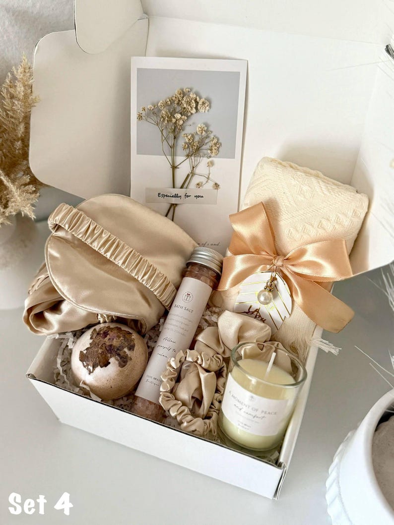 Surgery Recovery Care Package, Get Well Soon Gift Box, Cozy Comfort Set, Encouragement Gift Basket for Her Set 4  (no blanket)