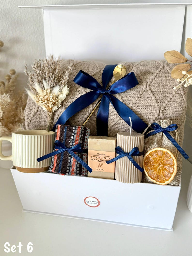 Self Care Gift Box, Thank You Hygge Gift Basket for Her, Hug in a Box Birthday Gifts Mom Sister Women Girlfriend Granny Coworker Best Friend Set 6