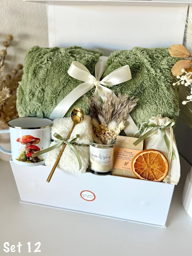 Self Care Gift Box, Thank You Hygge Gift Basket for Her, Hug in a Box Birthday Gifts Mom Sister Women Girlfriend Granny Coworker Best Friend Set 12