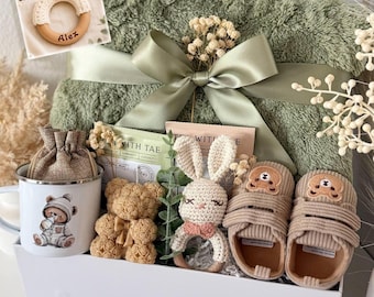 New Mom & Baby Gift Box for Women After Birth Baby Gift Basket, Postpartum Care Package, Push Present, Newborn Boys, Girls, Unisex