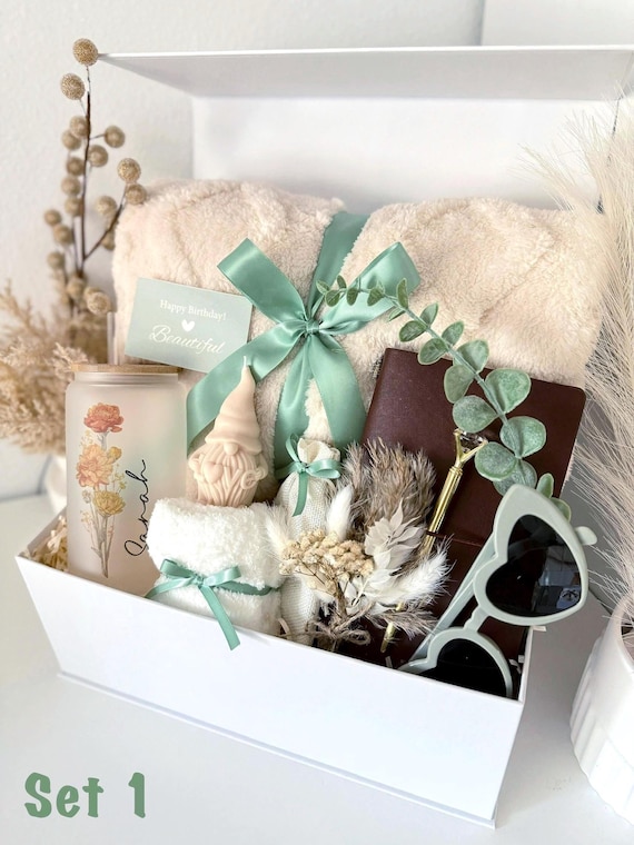 Birthday Gift Box for Her, Personalized Birthday Gift Basket Set for Mom Best Friend Sister Women Hug in a Box Happy Birthday Hygge Gift Box
