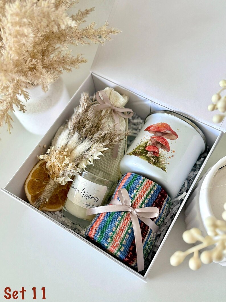 Self Care Gift Box, Thank You Hygge Gift Basket for Her, Hug in a Box Birthday Gifts Mom Sister Women Girlfriend Granny Coworker Best Friend Set 11