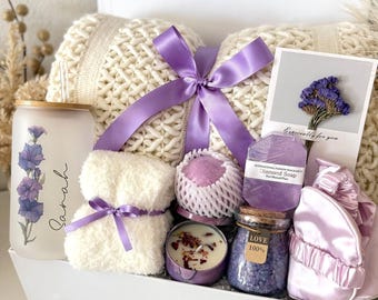 Personalized Birth Flower Birthday Gift Box for Mom Sister Best Friend Birthmonth Gift Box Bday Flower February Gift Box Birthflower Cup