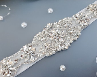 Wedding Dress Belt, Bridal Belt, Bridal Belts And Sashes, Bridal Sash Belt, Rhinestone Belt, Wedding Sash, Crystal Pearl Belt