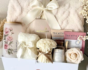 Cute Gift Box for Her, Personalized Birthday Gift Basket Set for Daughter Mom Best Friend Sister Women Hug in a Box Happy Birthday Hygge