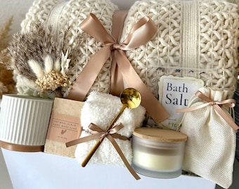 Hug In A Box, Encouragement Gift, Mom Gift Set, Hygee Gift Box, Thinking Of You Box, Cozy Care Package, Self Care Basket, Blanket Gift Box