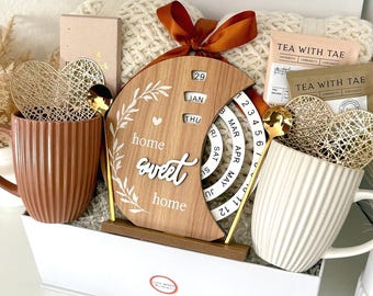 Housewarming Gift Basket, New House Gift for Family New Apartment Gift Box for Couples Realtor Closing Gift Basket Cozy Hygge Gift Box