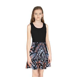 Fiji Print - Tribal Flower Girls&#39; Sleeveless Sundress (AOP)