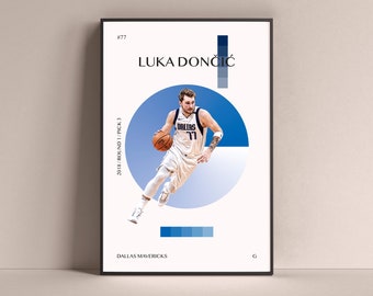 Póster de Luka Doncic, Dallas Mavericks, impresión artística, decoración de pared de baloncesto minimalista para el hogar, sala de juegos para niños, gimnasio, Bar, cueva para hombre