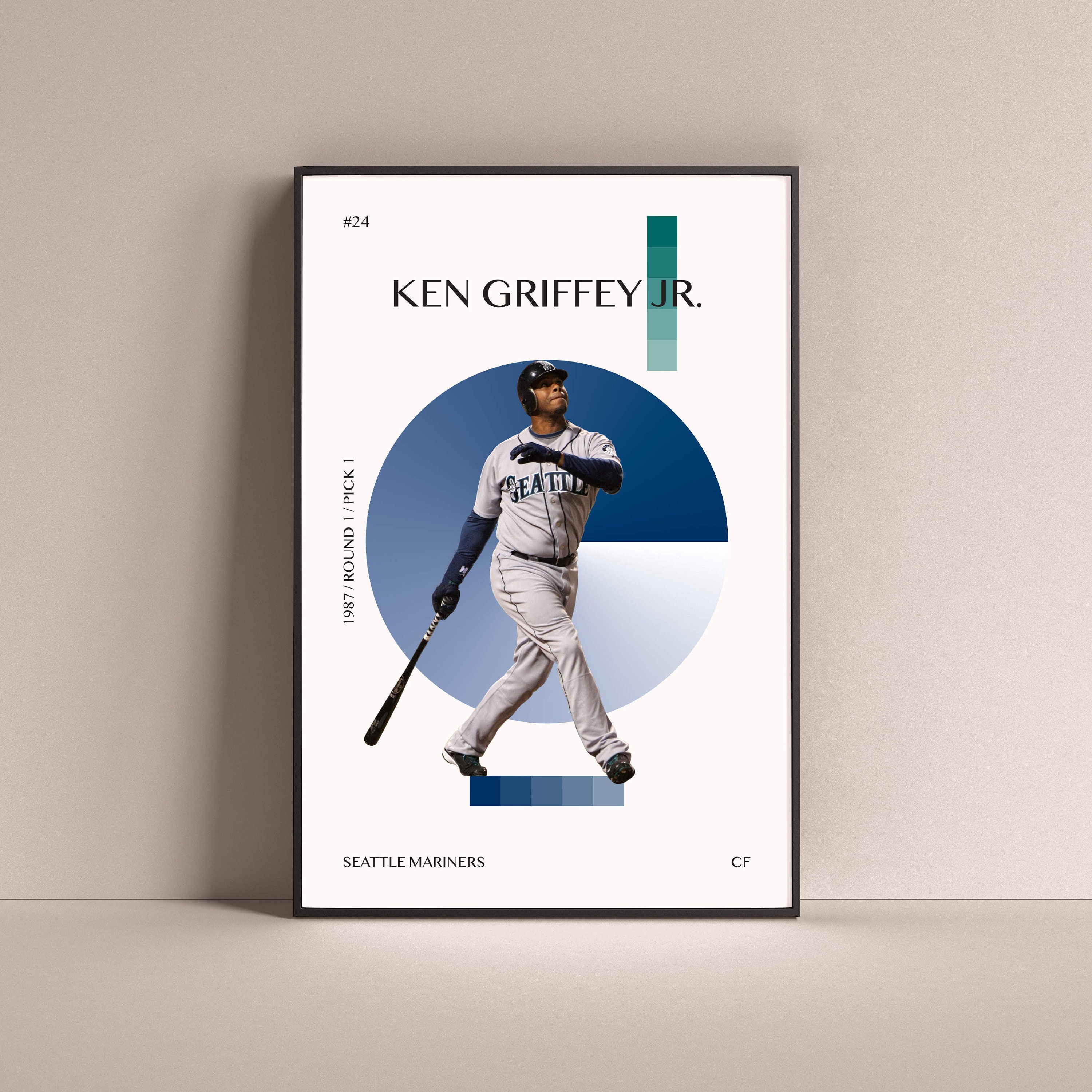 Ken Griffey Jr Poster Seattle Mariners Art Print Minimalist Etsy