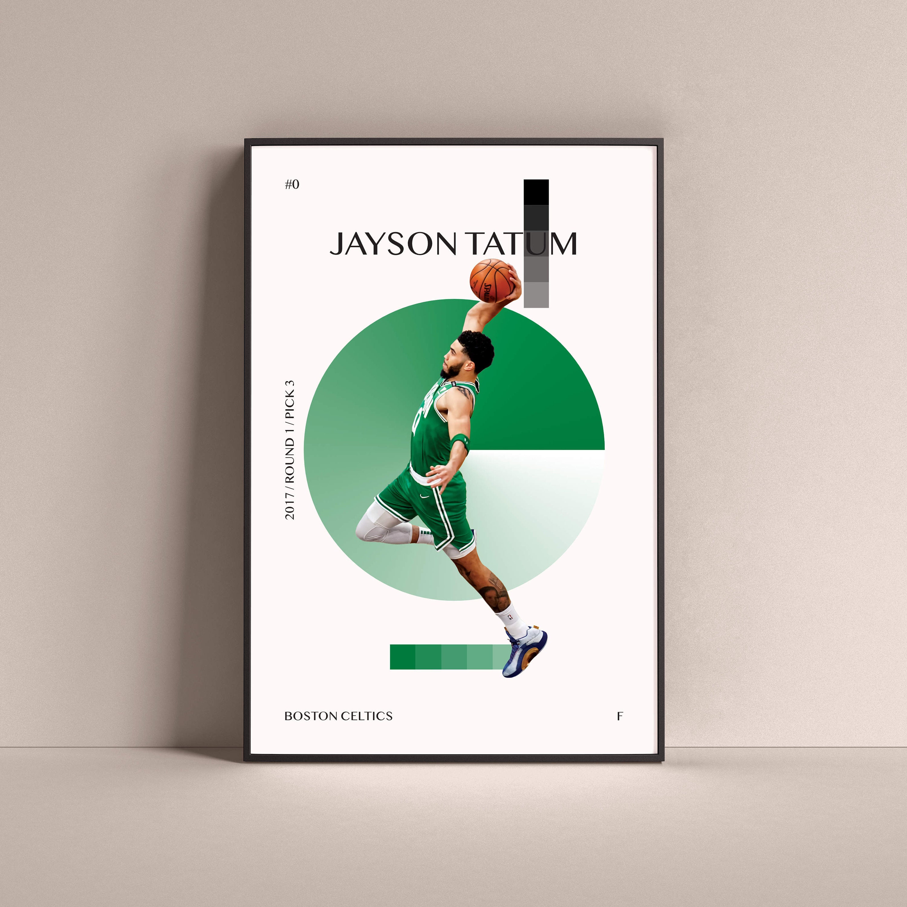 Jayson Tatum Inspired Boston Celtics No Framed Poster - Jolly Family Gifts