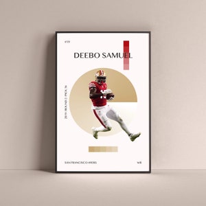 Póster de Deebo Samuel, San Francisco 49ers Art Print Decoración minimalista de la pared de fútbol para la vida en casa De los niños Sala de juegos Gimnasio Bar Man Cave