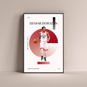 Plakat DeMar DeRozan, wydruk artystyczny Toronto Raptors, minimalistyczna dekoracja ścienna do koszykówki do domu, salonu, pokoju gier dla dzieci, siłowni, baru, jaskini mężczyzny