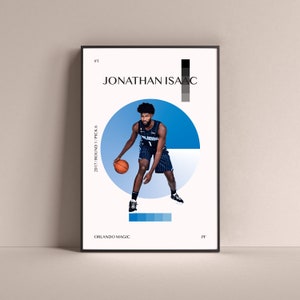 Jonathan Isaac Poster, Orlando Magic Art Print Minimalist Basketball Wall Decor For Home Living Kids Game Room Gym Bar Man Cave