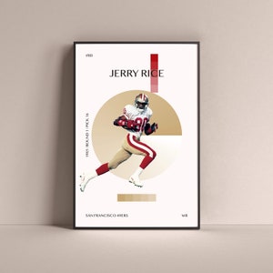 Jerry Rice Poster, San Francisco 49ers Art Print Minimalist Football Wall Decor For Home Living Kids Game Room Gym Bar Man Cave