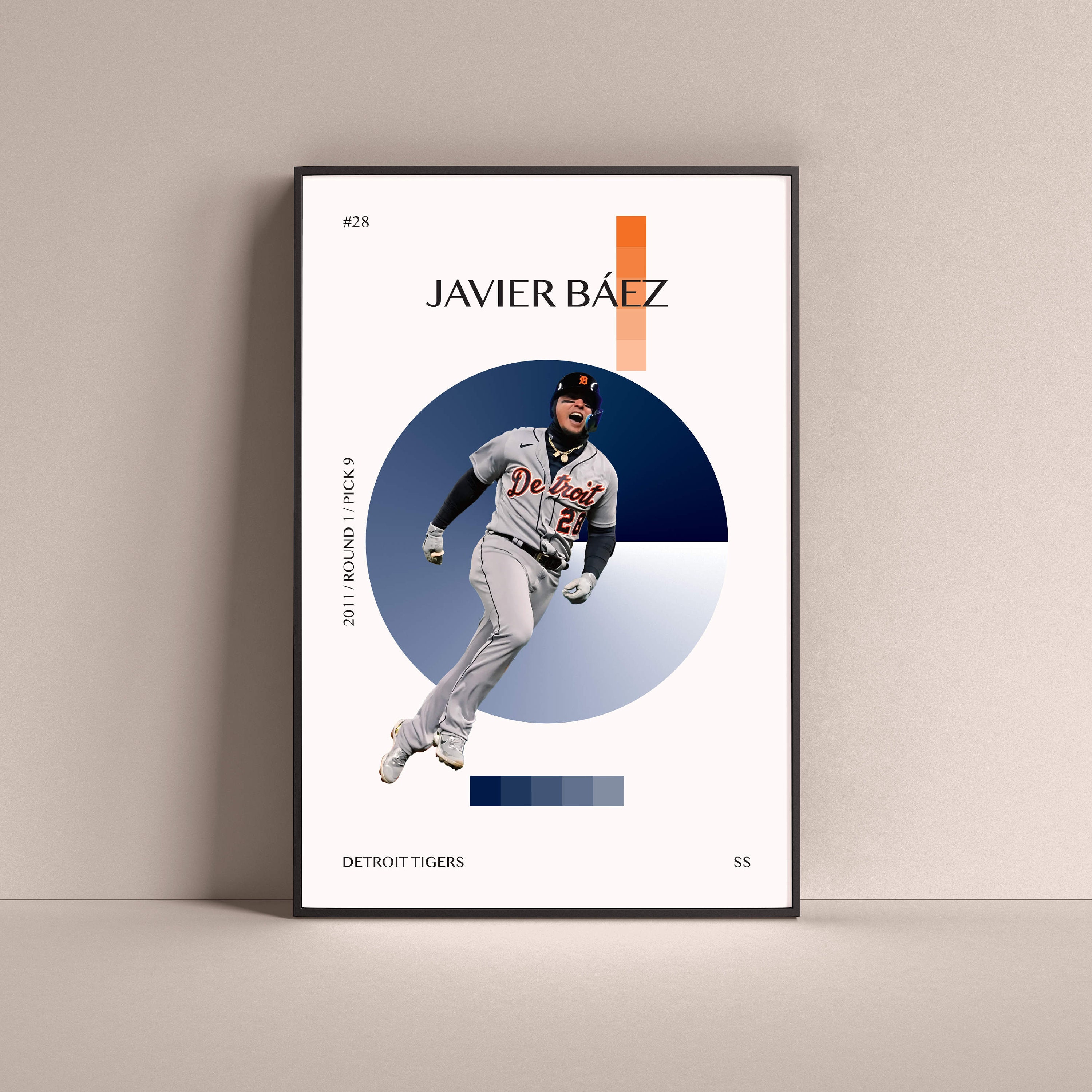 Javier Baez Poster Detroit Tigers Art Print Minimalist 