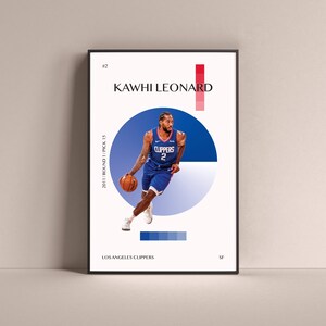Kawhi Leonard Poster, Los Angeles Clippers Art Print Minimalist Basketball Wall Decor For Home Living Kids Game Room Gym Bar Man Cave