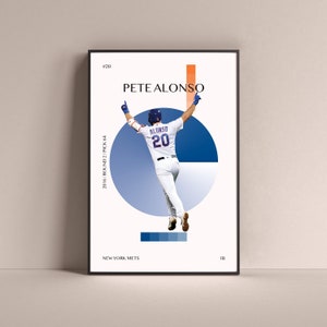 Pete Alonso Poster, New York Mets Art Print Minimalist Baseball Wall Decor For Home Living Kids Game Room Gym Bar Man Cave