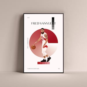 Plakat Freda VanVleeta, wydruk artystyczny Toronto Raptors, minimalistyczna dekoracja ścienna do koszykówki do domu, salonu, pokoju gier dla dzieci, siłowni, baru, jaskini człowieka