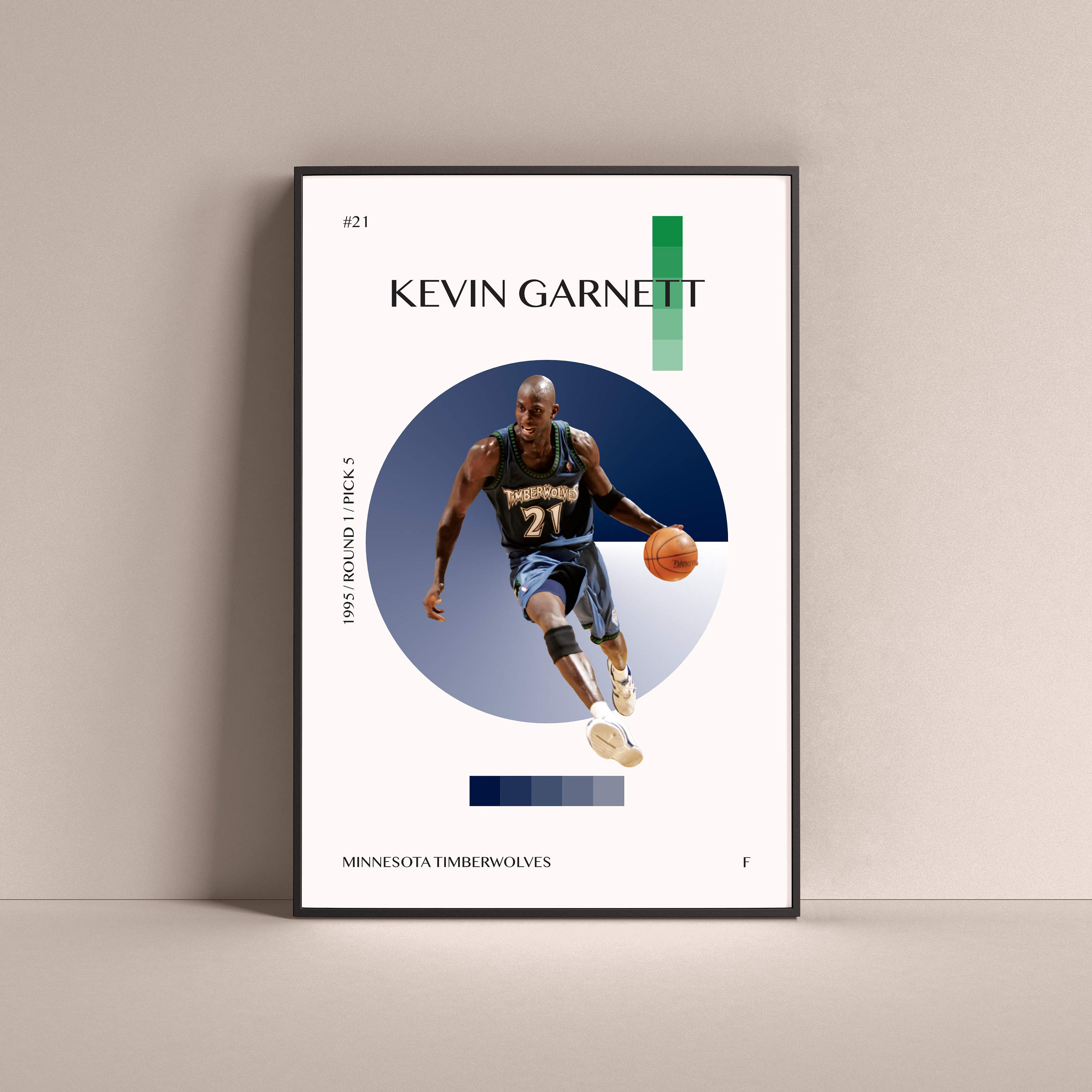 Kevin Garnett Poster Geometric Sports Art Minnesota - Norway