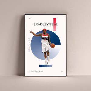 Bradley Beal Poster, Washington Wizards Art Print Minimalista Basketball Wall Decor For Home Living Bambini Sala giochi Palestra Bar Man Cave