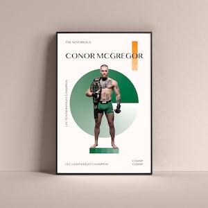 Conor McGregor Poster, Ireland Art Print Minimalist UFC Wall Decor For Home Living Kids Game Room Gym Bar Man Cave