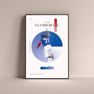 Vladimir Guerrero Jr Poster, Toronto Blue Jays Art Print Minimalist Baseball Wall Decor For Home Living Kids Game Room Gym Bar Man Cave
