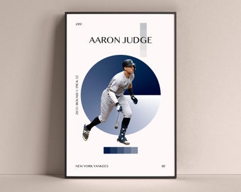 Póster de Aaron Judge, impresión artística de los Yankees de Nueva York, decoración de pared de béisbol minimalista para el hogar, sala de juegos para niños, gimnasio, Bar, cueva para hombre