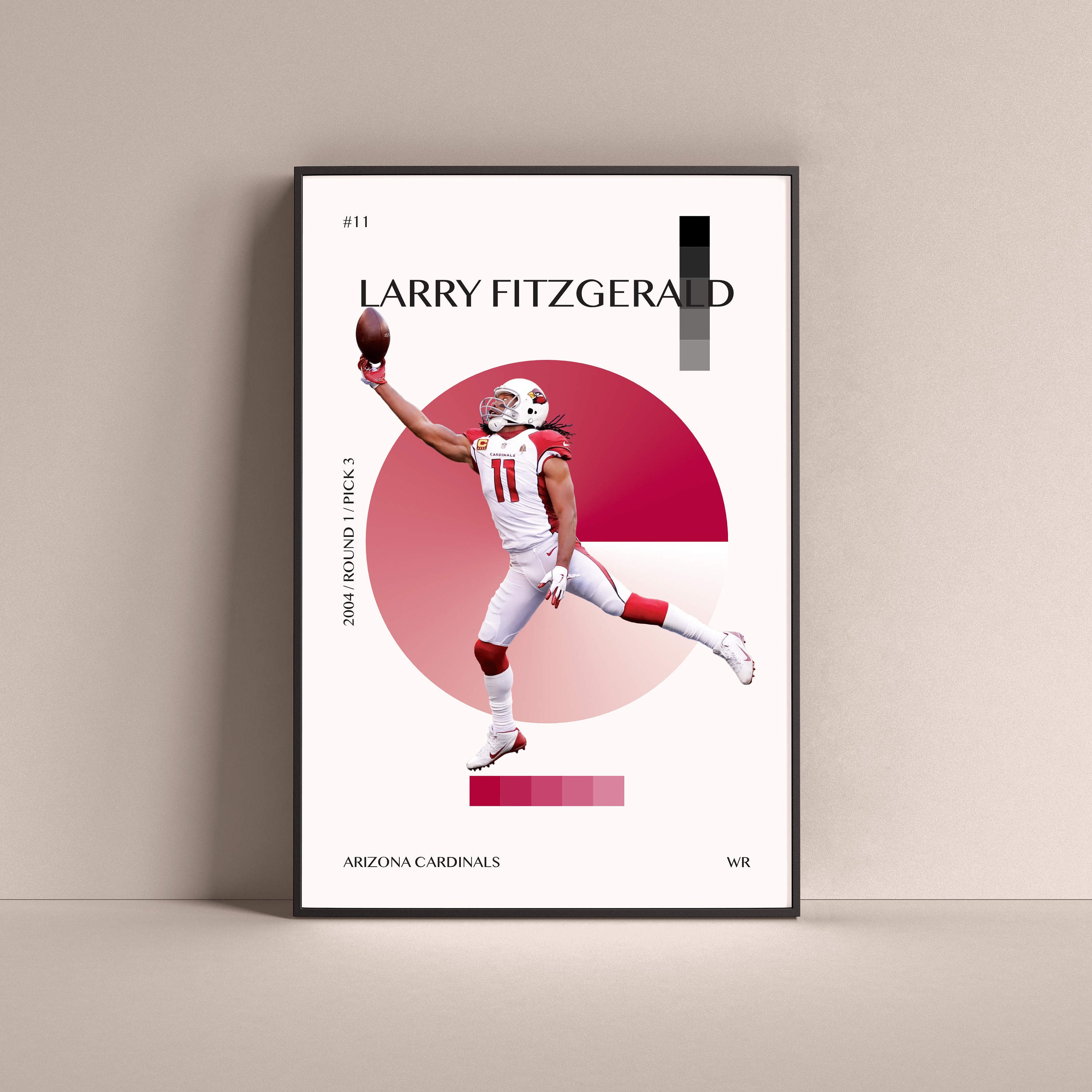 NFL Arizona Cardinals Game Great Men's Larry Fitzgerald #11 Short Sleeve  Tee 