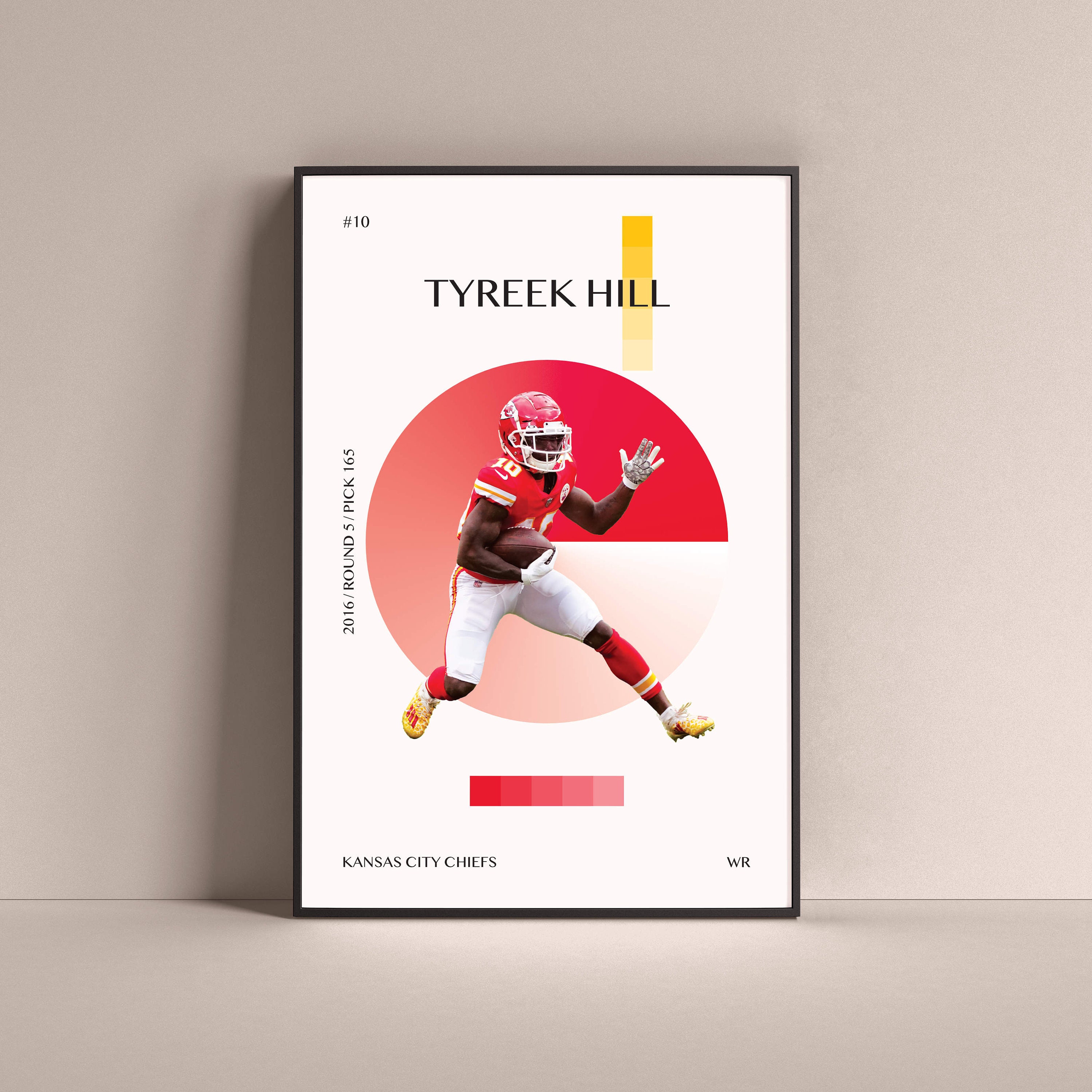 Discover Tyreek Hill Poster, Kansas City Chiefs Art Print Minimalist Football Wall Decor