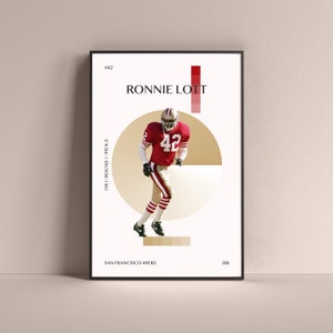 Ronnie Lott Poster, San Francisco 49ers Kunstdruck Minimalist Fußball Wand dekor für Zuhause Wohnzimmer Kinder Spielzimmer Gym Bar Man Cave