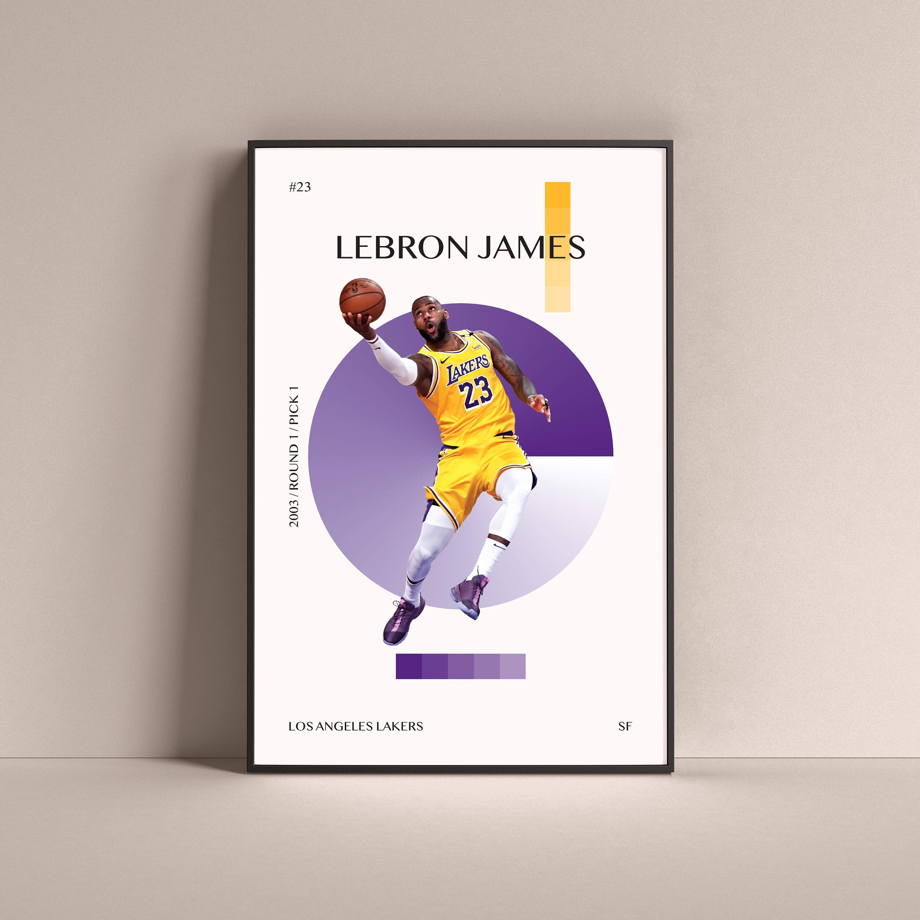 LeBron James Hand Painted Poster Print, Los Angeles Lakers Poster Print,  NBA, Basketball Print, All Star, Wall Decor, Wall art