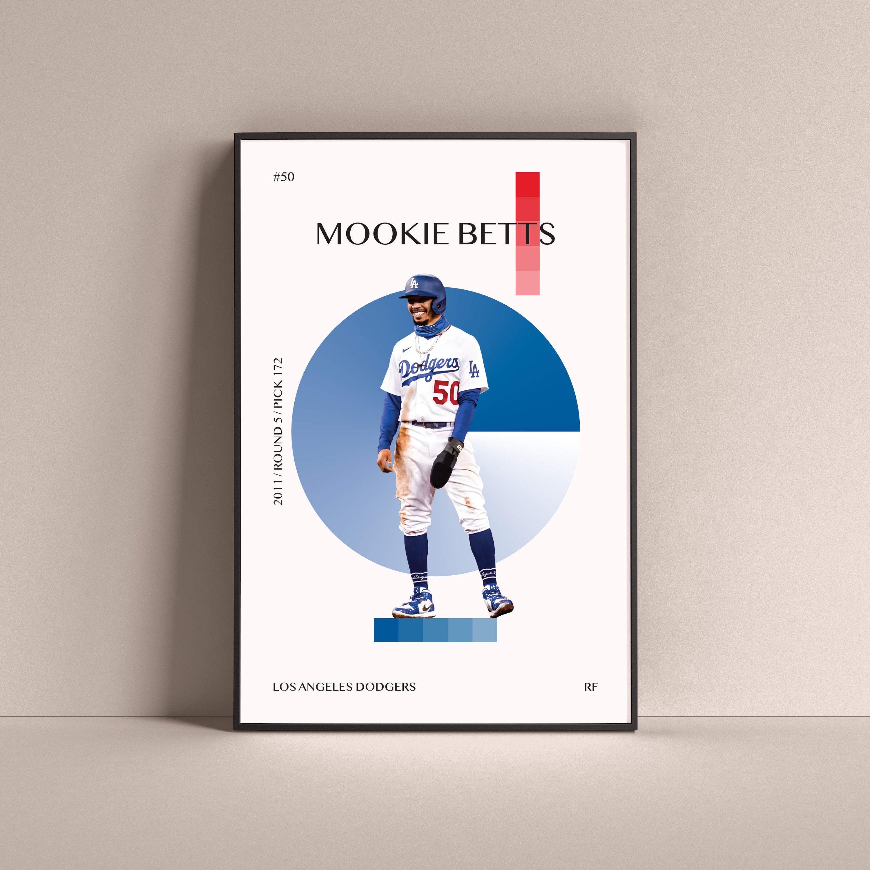 Mookie Betts Los Angeles Dodgers Poster Print, Baseball Player, Mookie  Betts Decor, Posters for Wall, Real Player, Canvas Art SIZE 24''x32''  (61x81