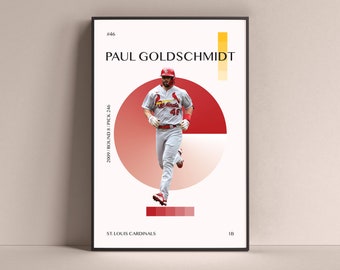 Paul Goldschmidt-affisch, St. Louis Cardinals konsttryck minimalistisk basebollväggdekor för hemmet, barn, spelrum, gym, bar, man cave