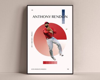 Anthony Rendon Poster, Los Angeles Angels Art Print Minimalist Baseball Wall Decor For Home Living Kids Game Room Gym Bar Man Cave