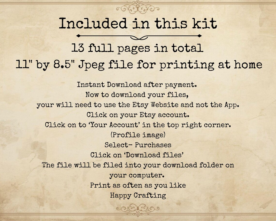 Vintage Junk Journal Printable Collection, Ephemera Antique Paper - Etsy