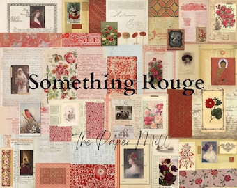 Vintage Something Rouge Journal, Printable, Digital Download, Collage Sheet, Junk Journal Ephemera, Embellishments