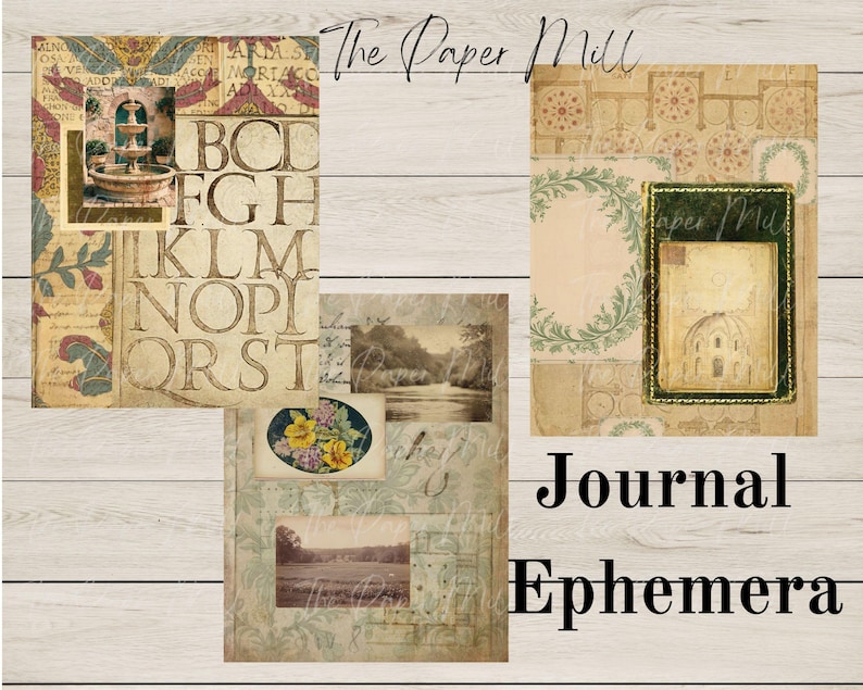 Vintage Ephemera Junk Journal Printable - Digital Download - Antique ...